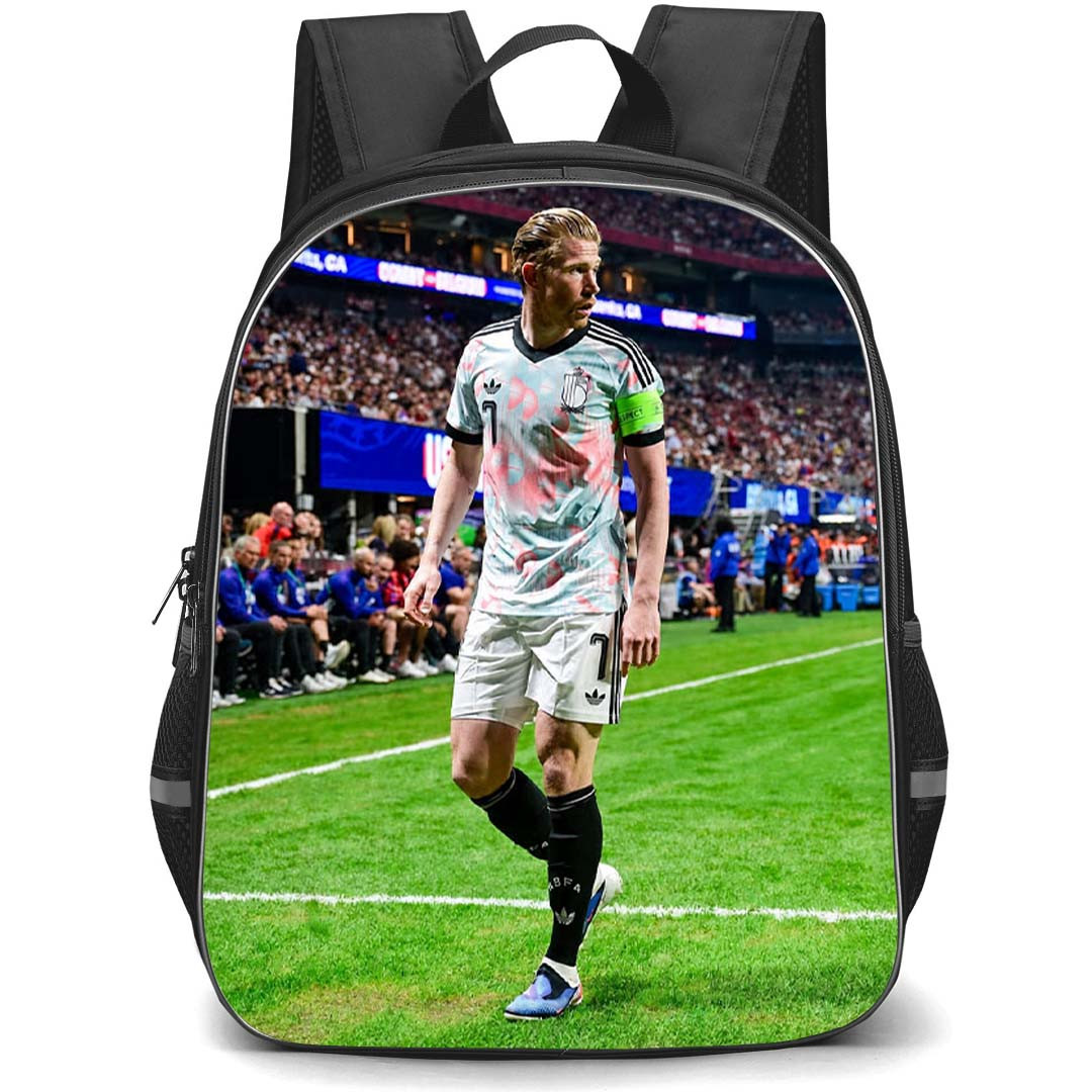 Kevin De Bruyne Backpack School Bag StudentPack - Kevin De Bruyne Jersey Number 7 Belgium National Team Match Day Candid Poster