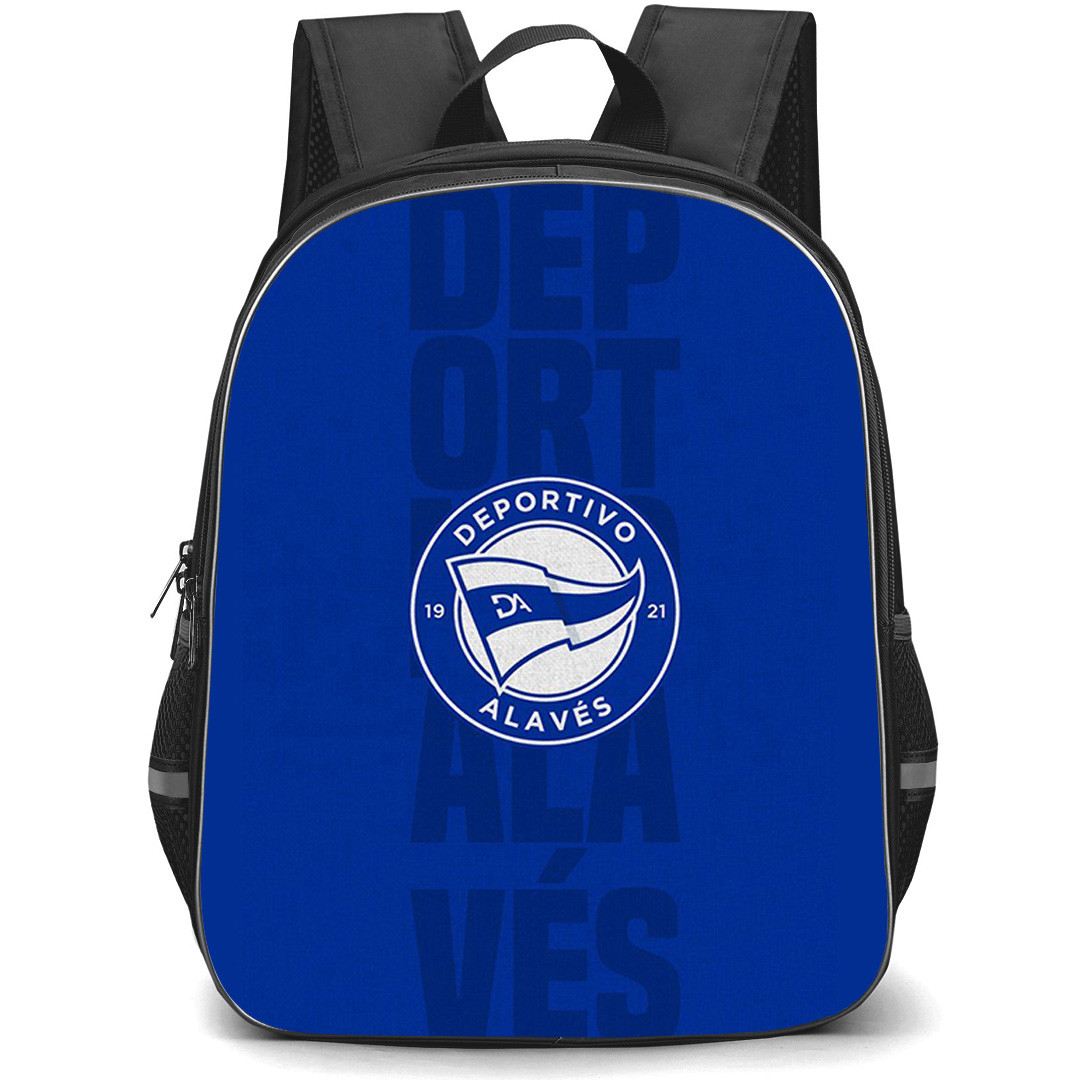 Deportivo Alaves Backpack School Bag StudentPack - Deportivo Alaves Logo On Blue Background Football Club