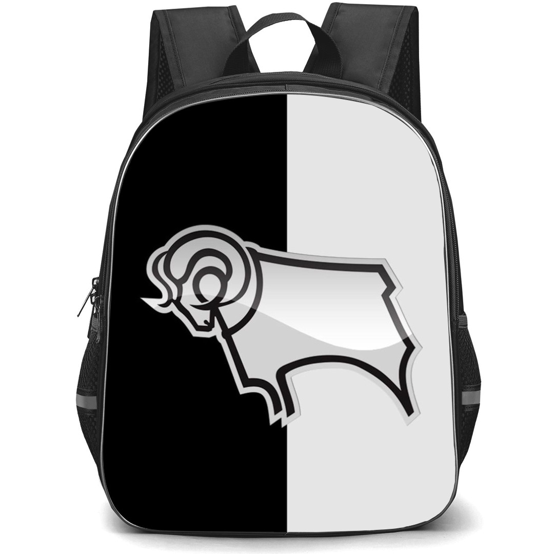 Derby County F.C. Backpack StudentPack - Derby County F.C. Logo On Black And White Background