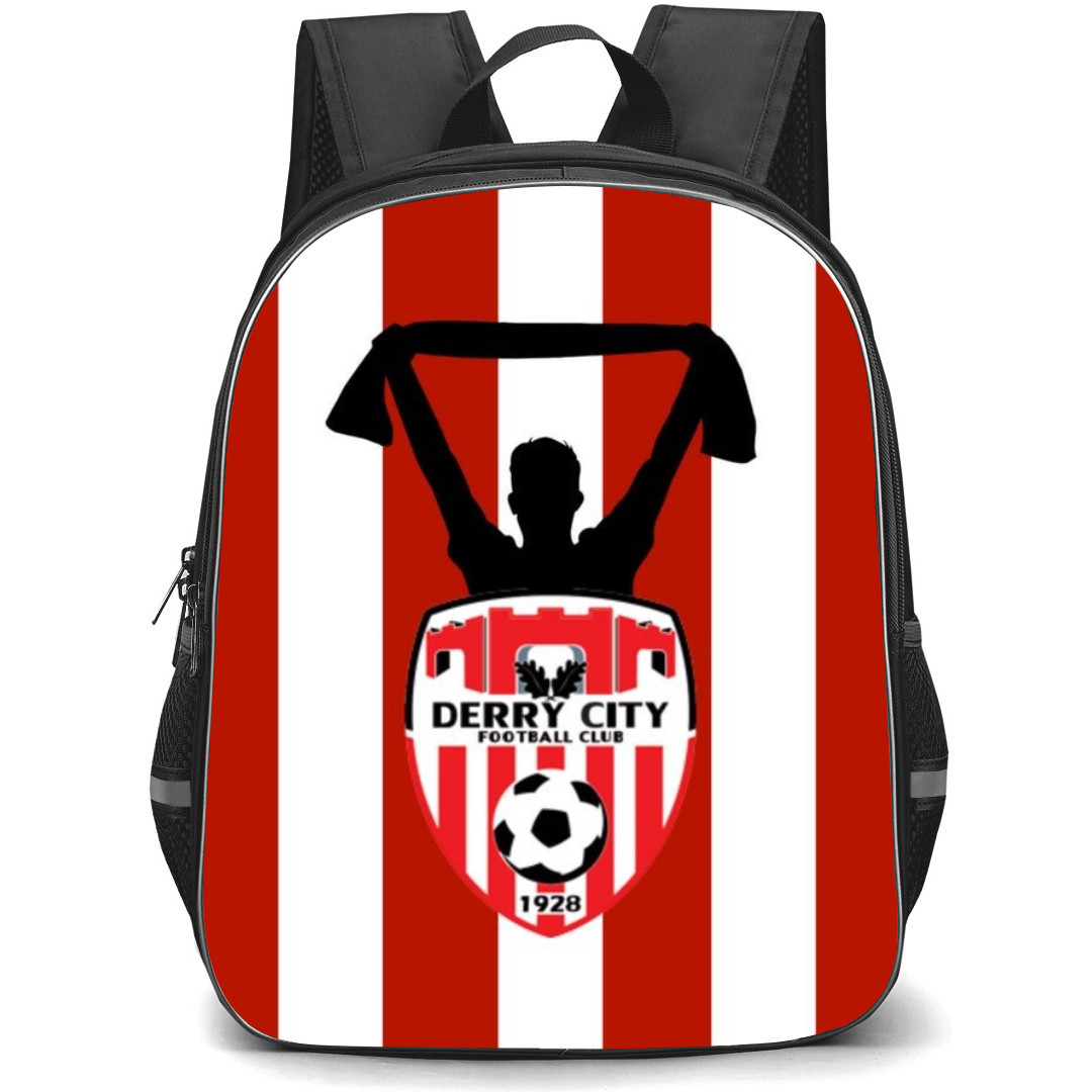 Derry City FC Backpack School Bag StudentPack - Logo Player Silhoutte Poster