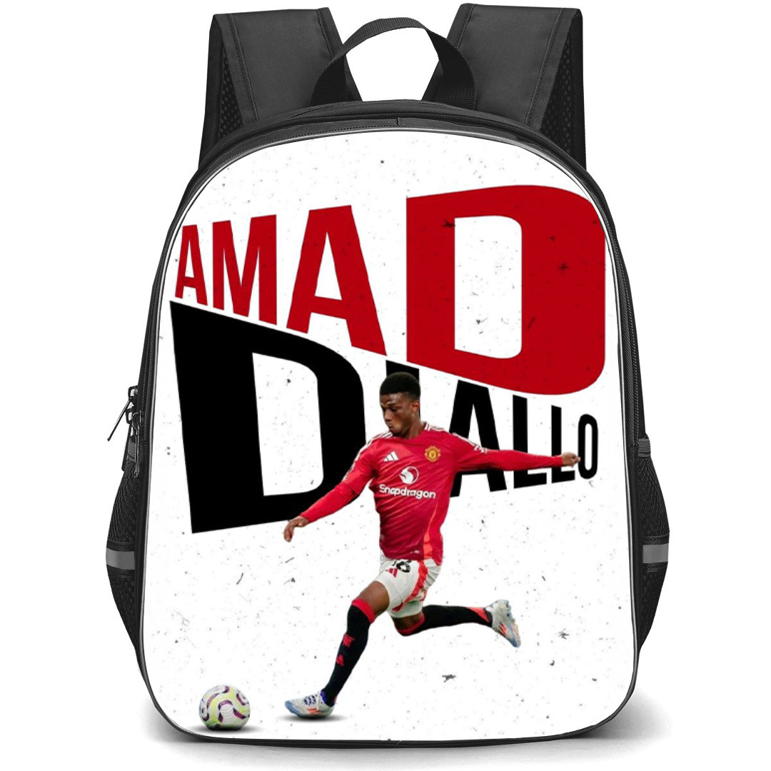 Amad Diallo Backpack StudentPack - Amad Diallo Manchester United Kick On Word Art Background