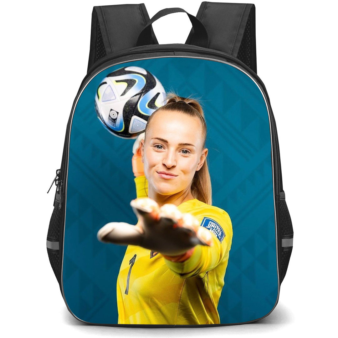 Daphne Van Domselaar Backpack StudentPack - Daphne Van Domselaar Netherlands Women's National Football Pose On PhotoShoot