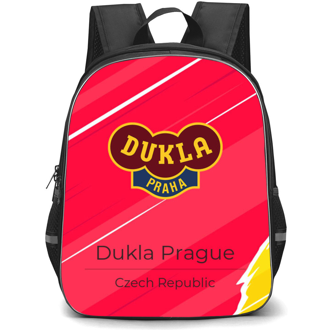 FK Dukla Prague Backpack School Bag StudentPack - Logo Poster In Red Background