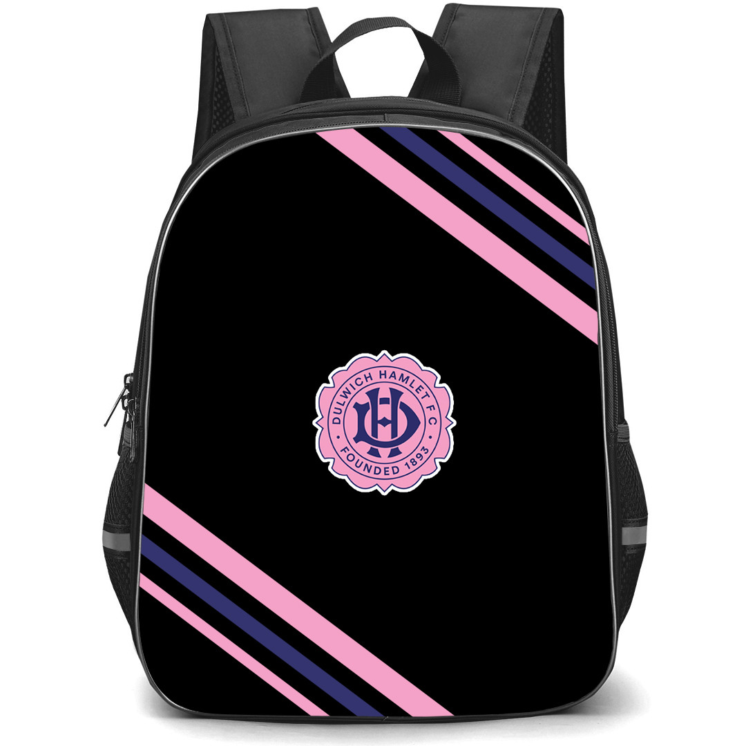 Dulwich Hamlet Football Club Backpack School Bag StudentPack - Dulwich Hamlet Football Club Large Logo With Stripe