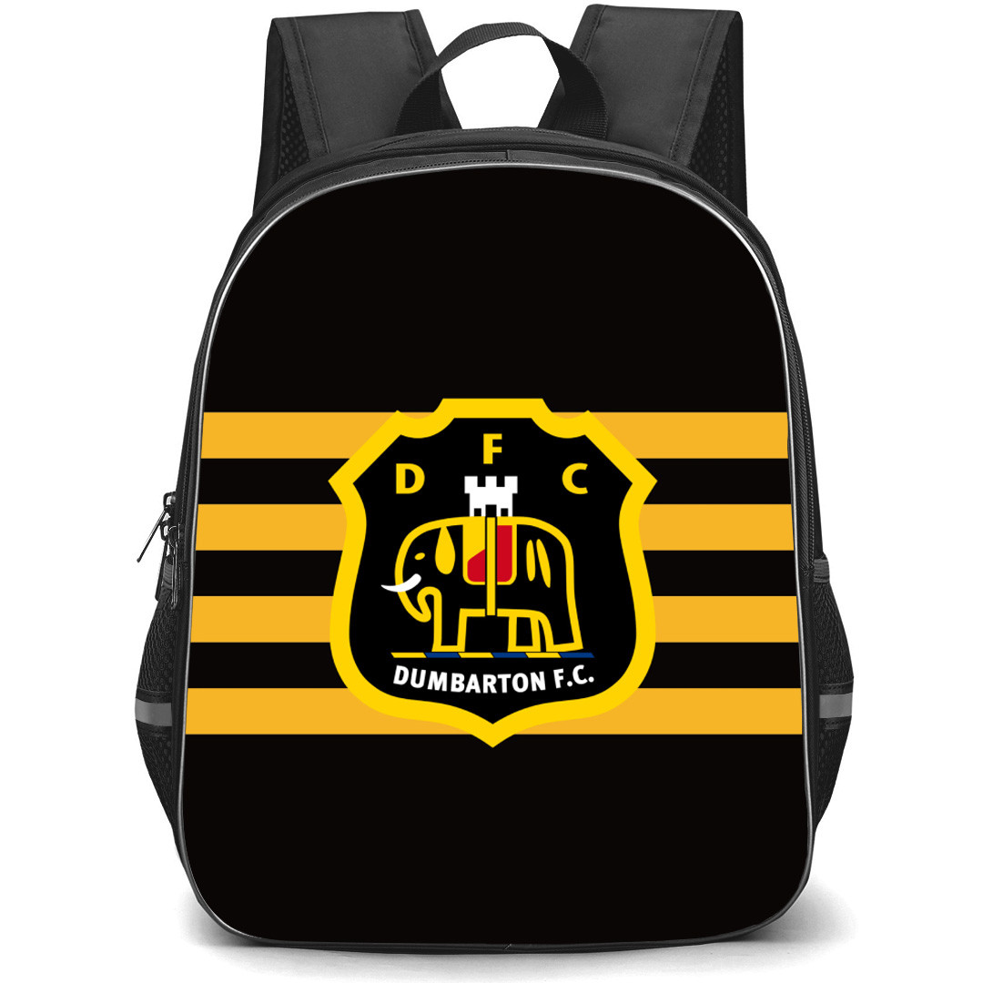 Dumbarton Backpack School Bag StudentPack - Logo In Yellow And Black Stripe Background Football Club