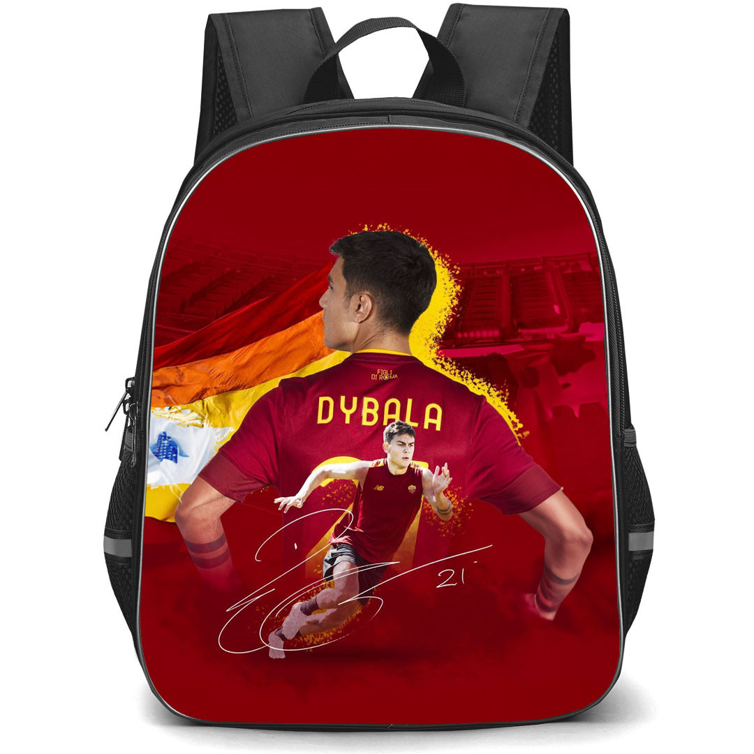 Paulo Dybala Backpack StudentPack - Paulo Dybala A.S. Roma Back Red Background