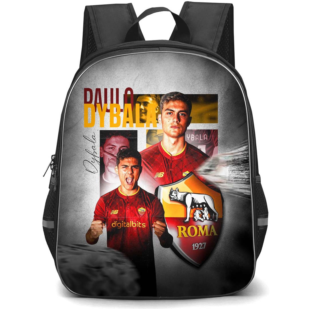 Paulo Dybala Backpack StudentPack - Paulo Dybala A.S. Roma Portrait With Club Logo