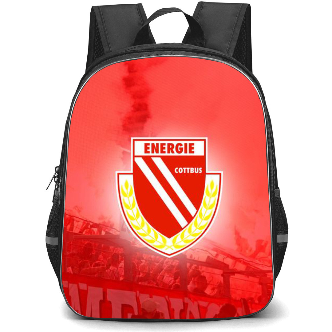 Energie Cottbus Backpack School Bag StudentPack - Logo Stadium Crowd Red Background Football Club
