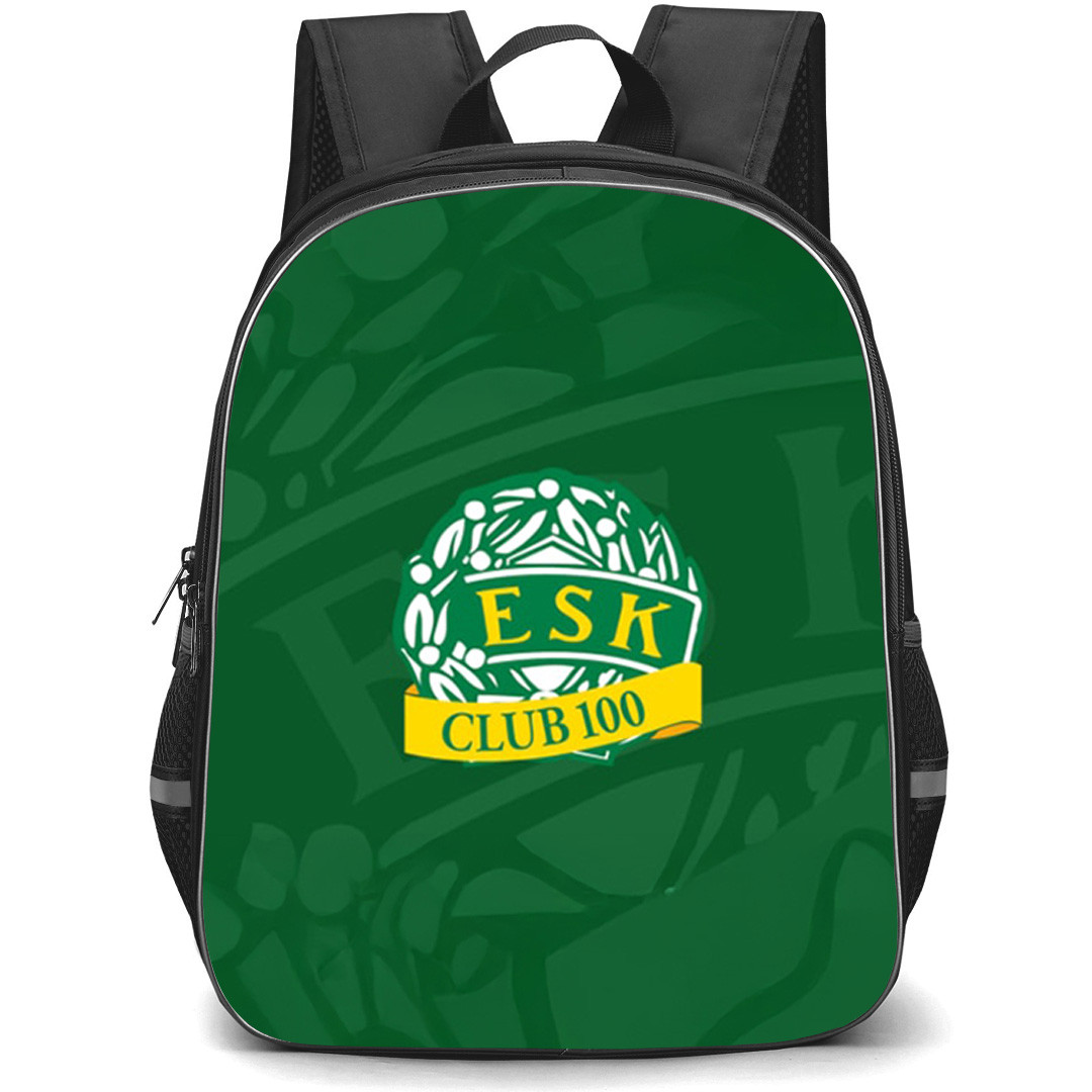 Enkopings SK Backpack School Bag StudentPack - Enkopings SK Logo On Green Background Football Club