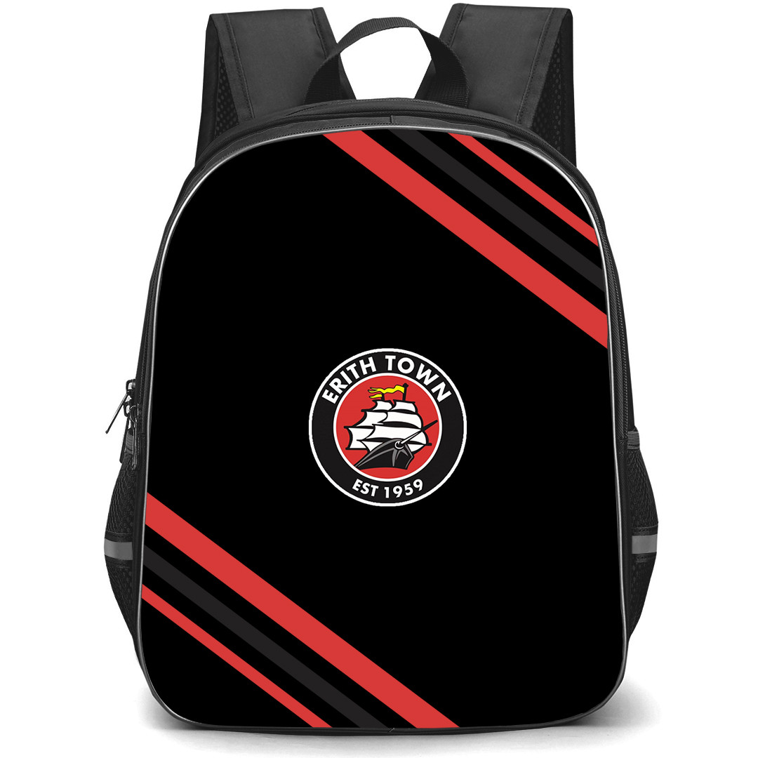 Erith Town Football Club Backpack School Bag StudentPack - Erith Town Football Club Large Logo With Stripe
