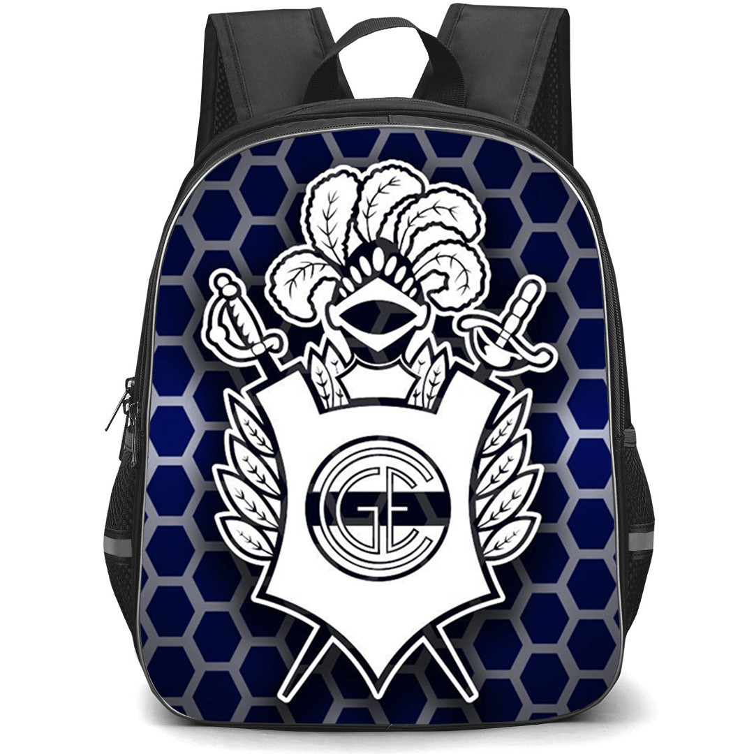Club de Gimnasia y Esgrima La Plata Backpack School Bag StudentPack - Club de Gimnasia y Esgrima La Plata Logo with Hexagon Pattern Effect