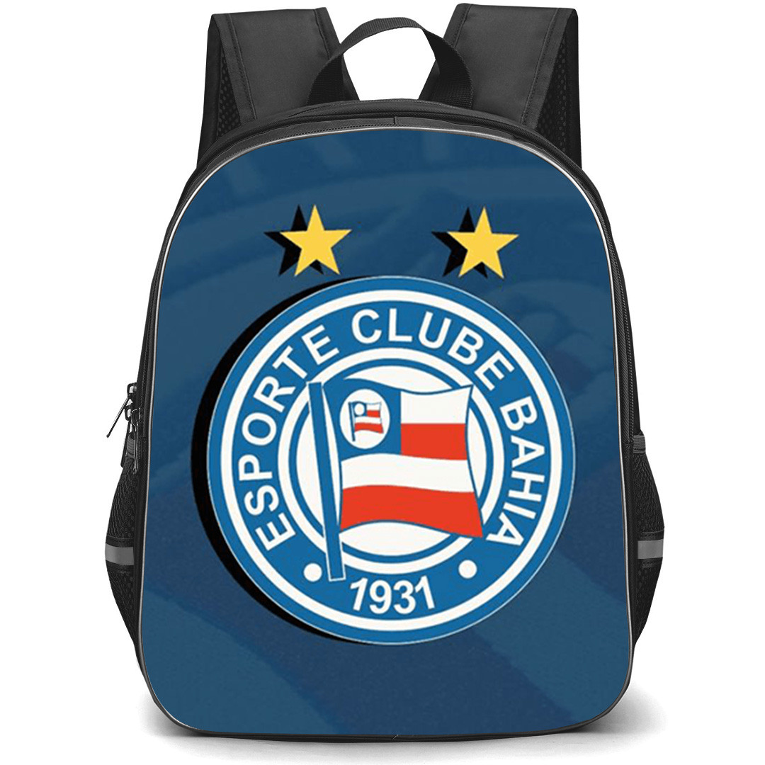 Esporte Clube Bahia Backpack School Bag StudentPack - Esporte Clube Bahia Logo with Blurred Crest Background
