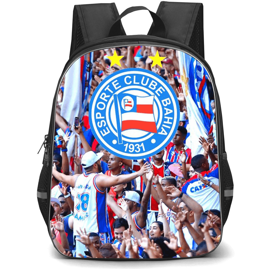 Esporte Clube Bahia Backpack School Bag StudentPack - Esporte Clube Bahia Fans in Stadium with Logo and Flags Background