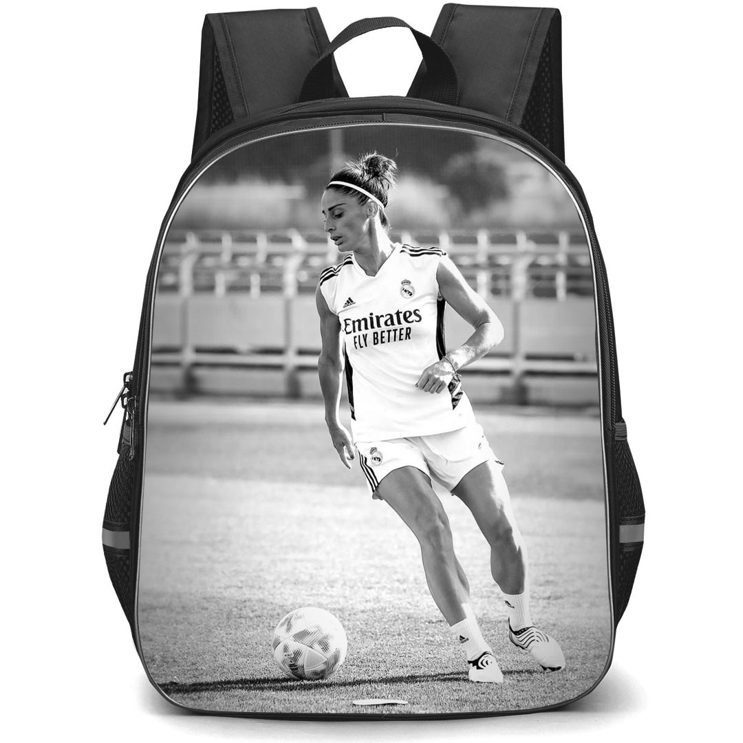 Esther Gonzalez Backpack StudentPack - Esther Gonzalez Real Madrid CF Goal Dribbling Grayscale Poster