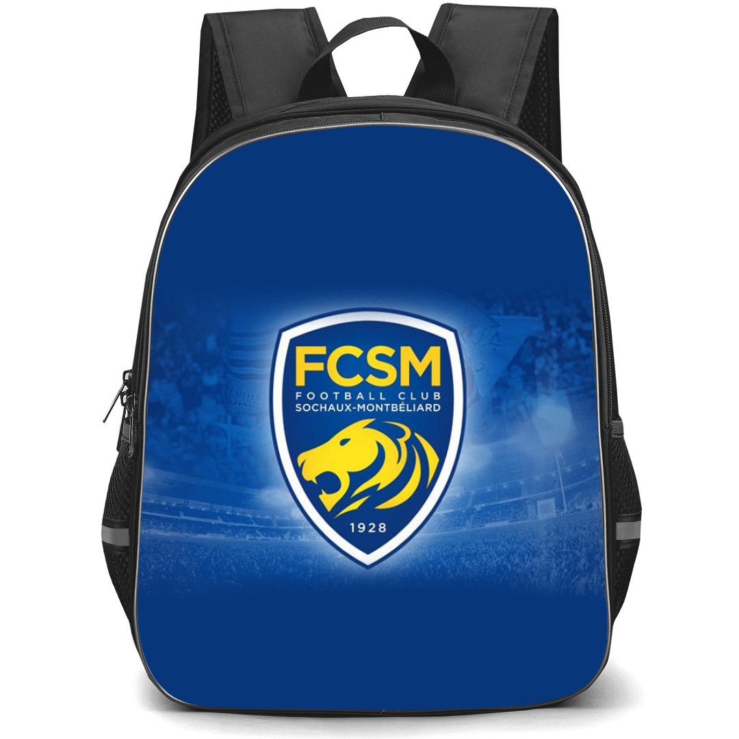 Football Club Sochaux Montbeliard Backpack School Bag StudentPack - Large Logo In Blue Background Football Club