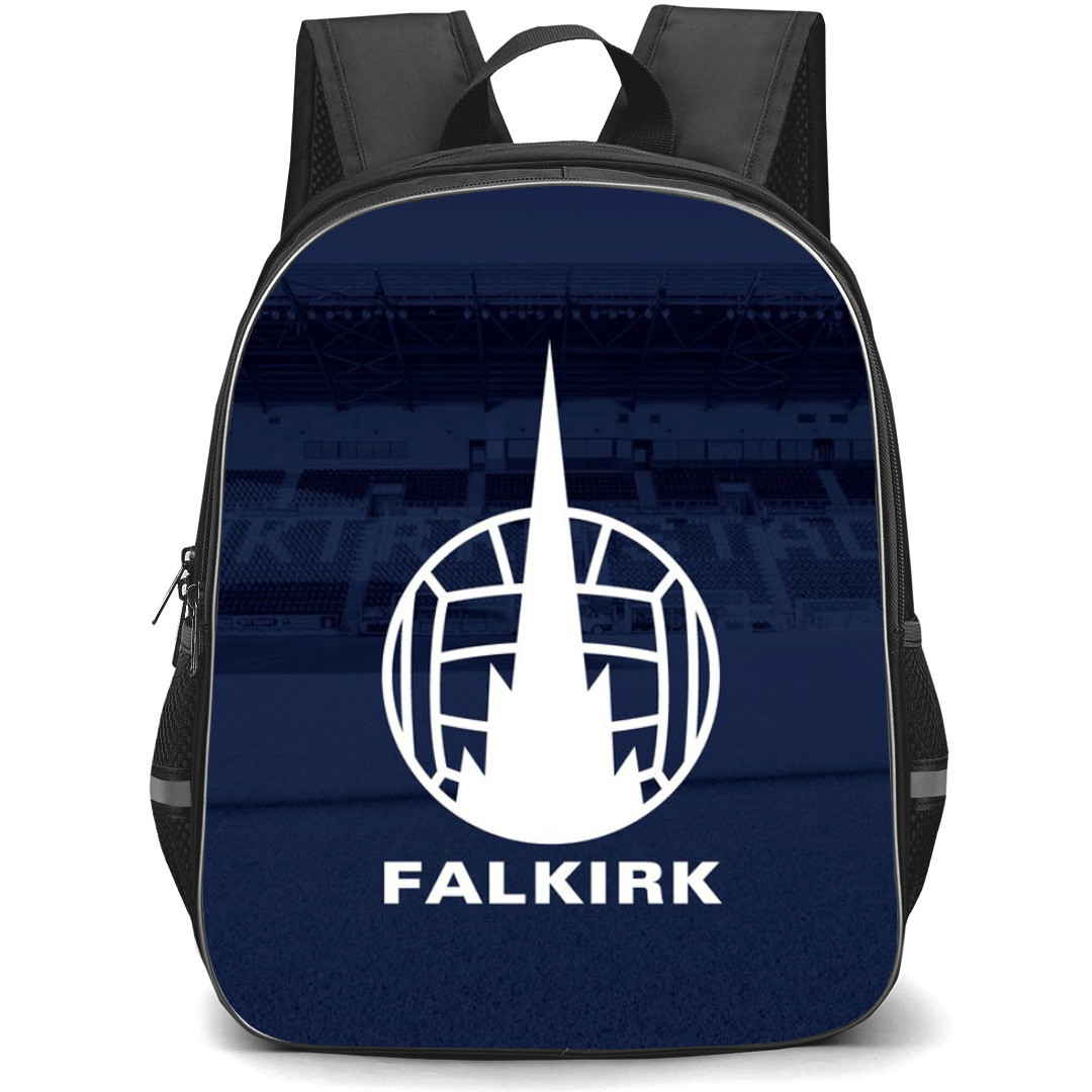 Falkirk Backpack School Bag StudentPack - Logo Field Stadium In Blue Background Football Club