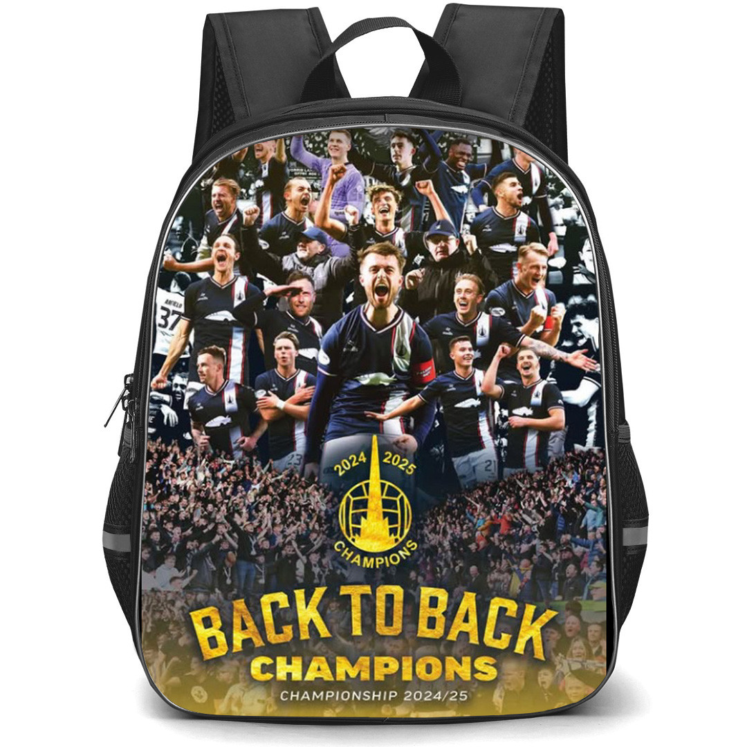 Falkirk Backpack School Bag StudentPack - Team Back To Back Champions Poster Football Club