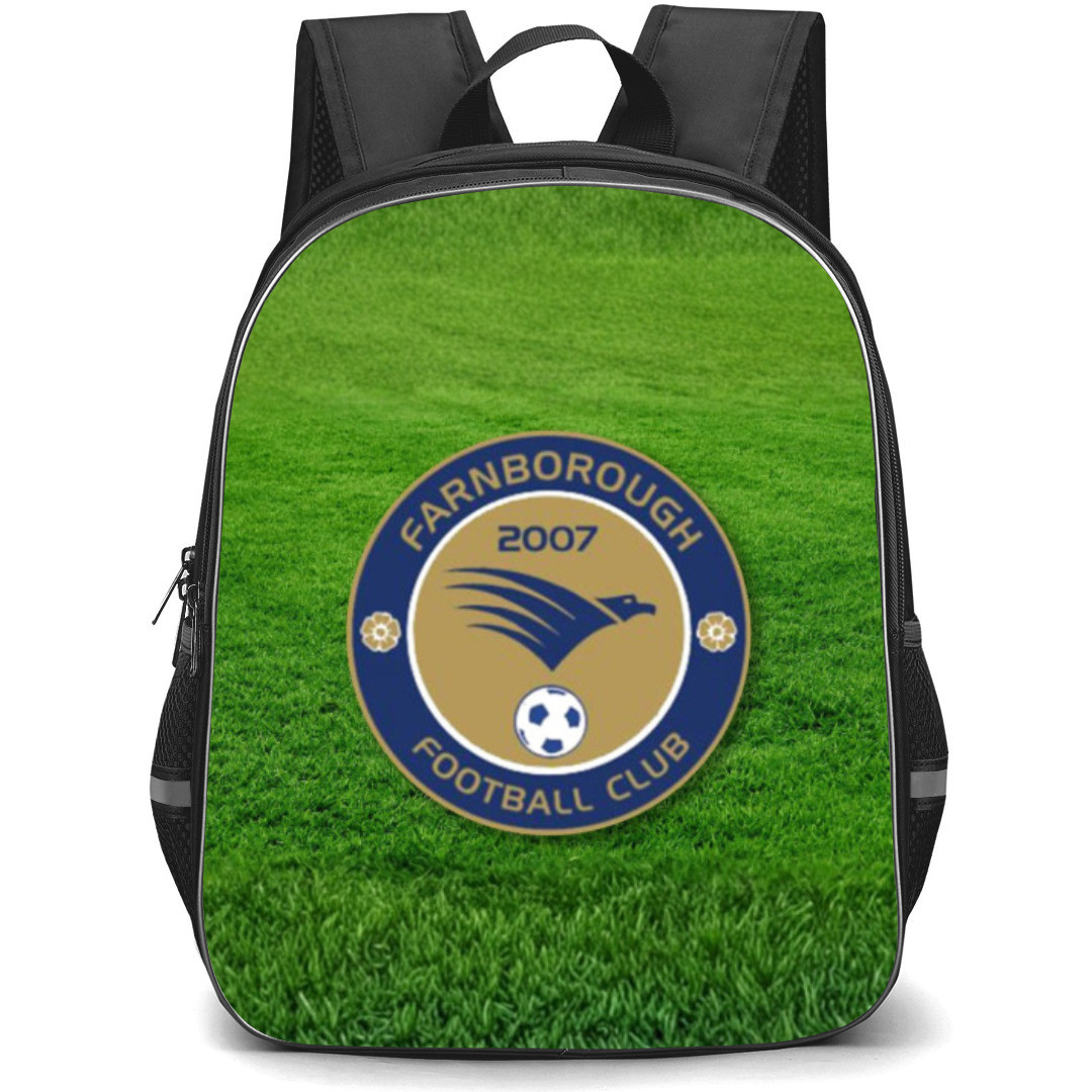 National League South Farnborough Backpack School Bag StudentPack - Large Logo In Grass Background