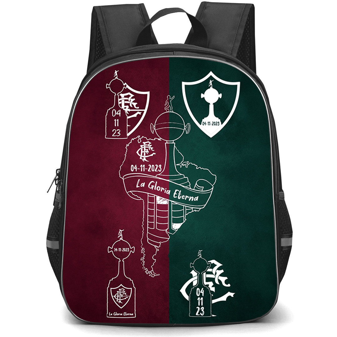 Fluminense Football Club Backpack School Bag StudentPack - Fluminense Football Club Logo with Red and Green Divided Effect