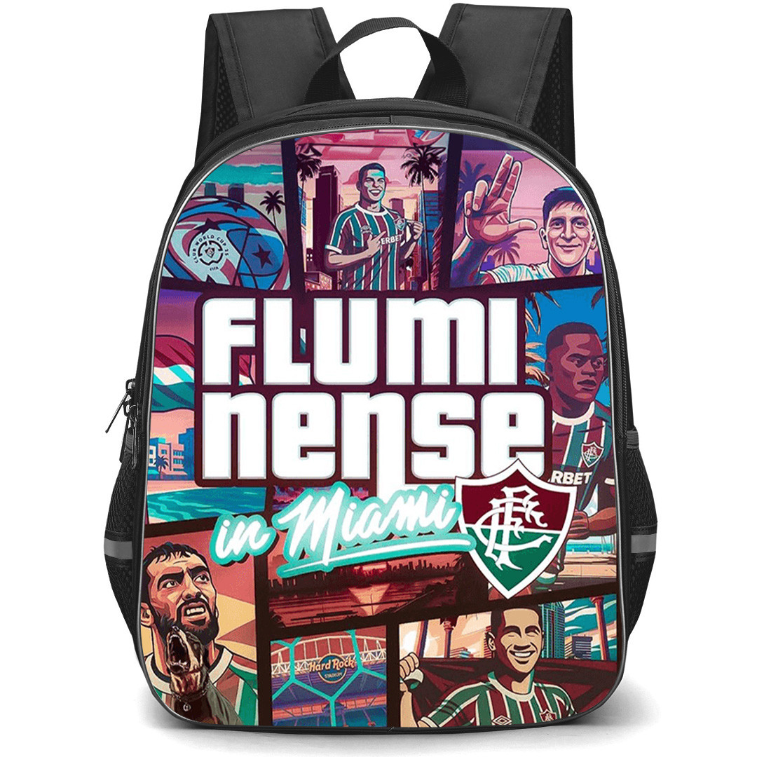 Fluminense Football Club Backpack School Bag StudentPack - Fluminense Football Club Logo with Sunset Comic Style Artwork