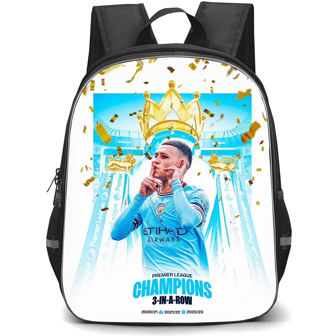 Phil Foden Backpack StudentPack - Phil Foden Manchester City F.C. The King Of Premier League Champions 2020-21-22-23