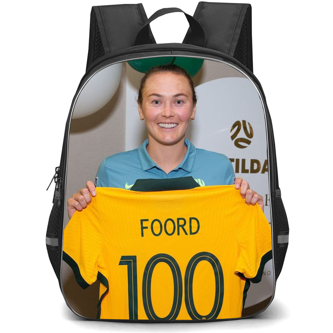Caitlin Foord Backpack StudentPack - Caitlin Foord 100 Australia Women's National Football Showing Jersey