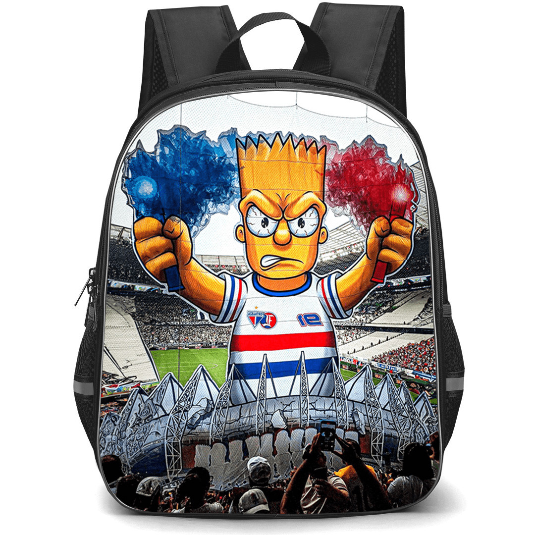 Fortaleza Esporte Clube Backpack School Bag StudentPack - Fortaleza Esporte Clube Stadium with Logo Mascot Fire Smoke Effect