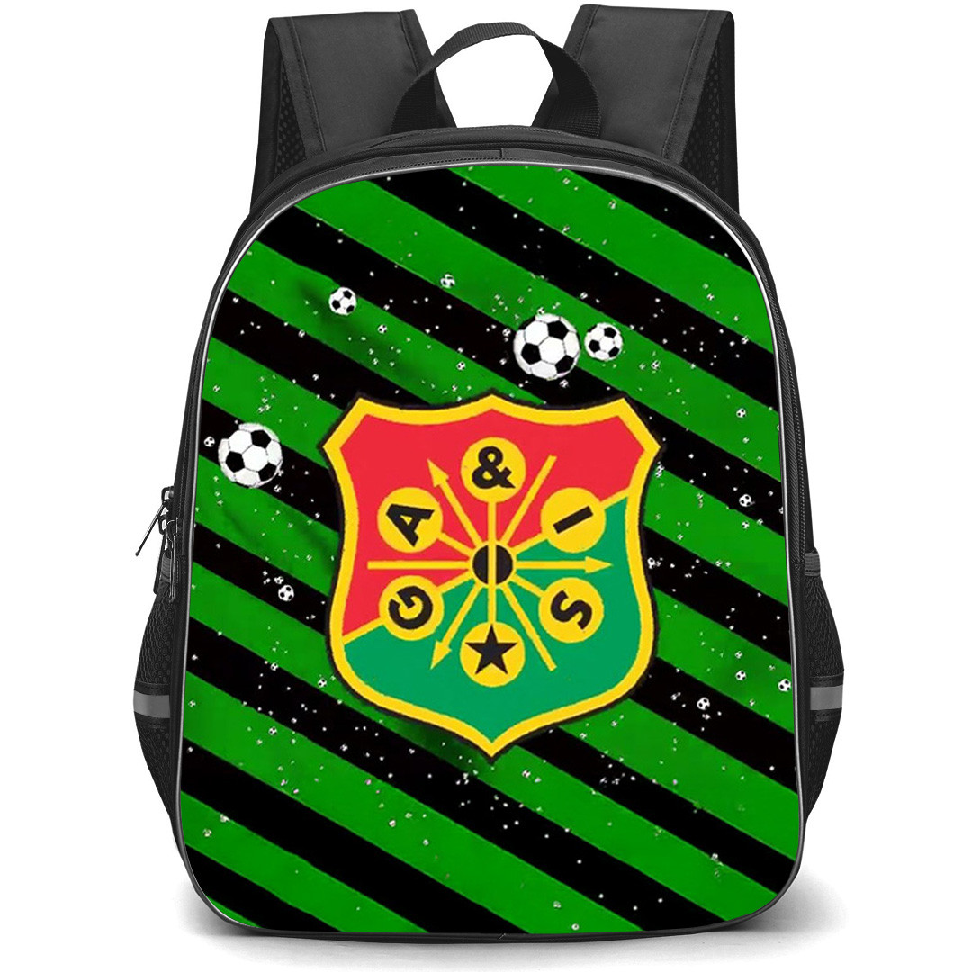 GAIS Backpack School Bag StudentPack - GAIS Logo On Green Black Stripe Background Football Club