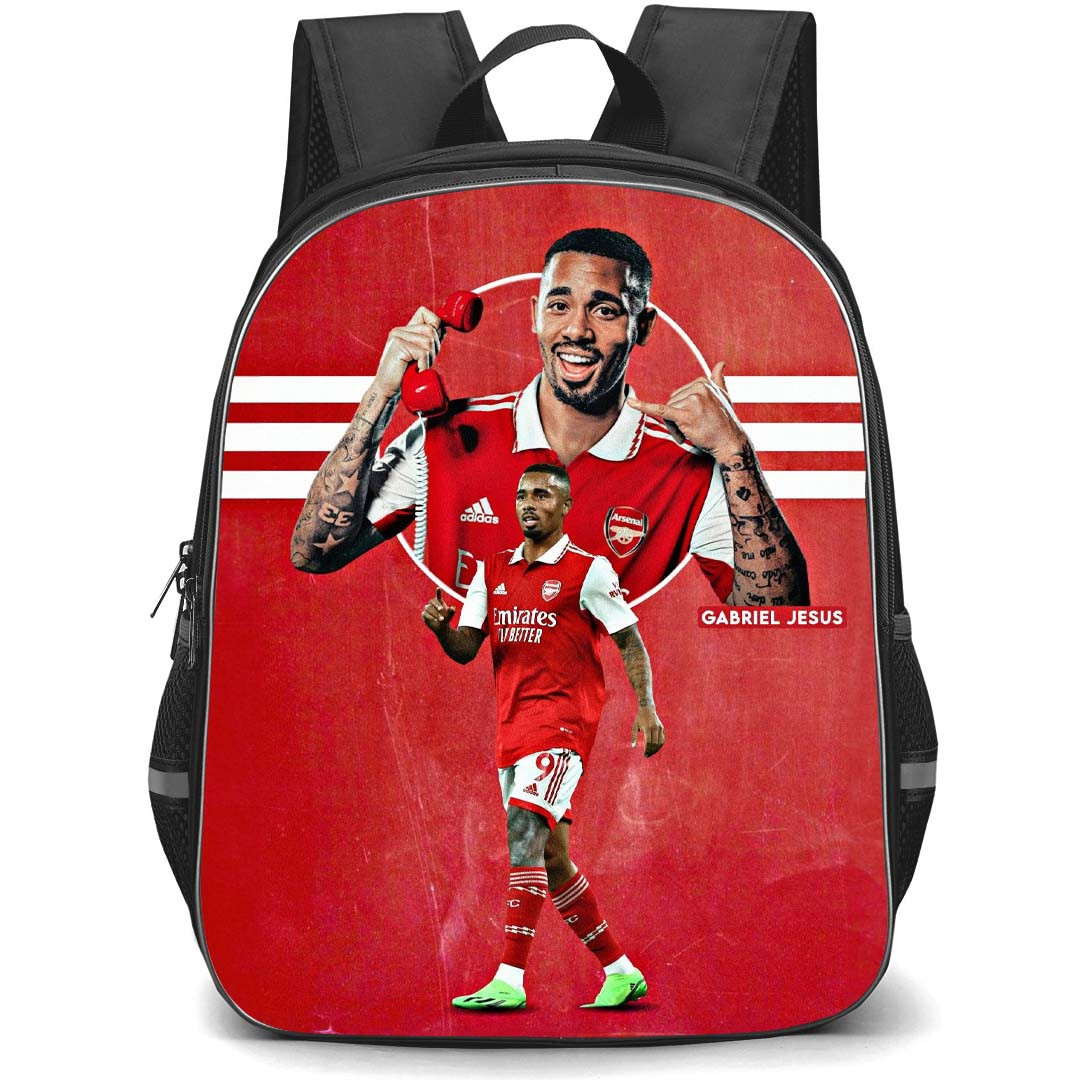 Gabriel Jesus Backpack StudentPack - Gabriel Jesus Arsenal F.C. Signature Posture Red Background