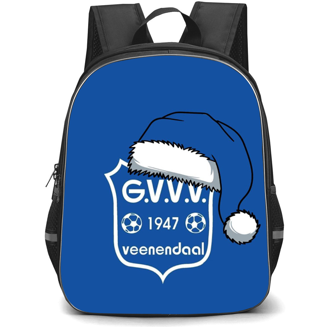GVVV Backpack School Bag StudentPack - Logo Santa Hat In Blue Background Football Club