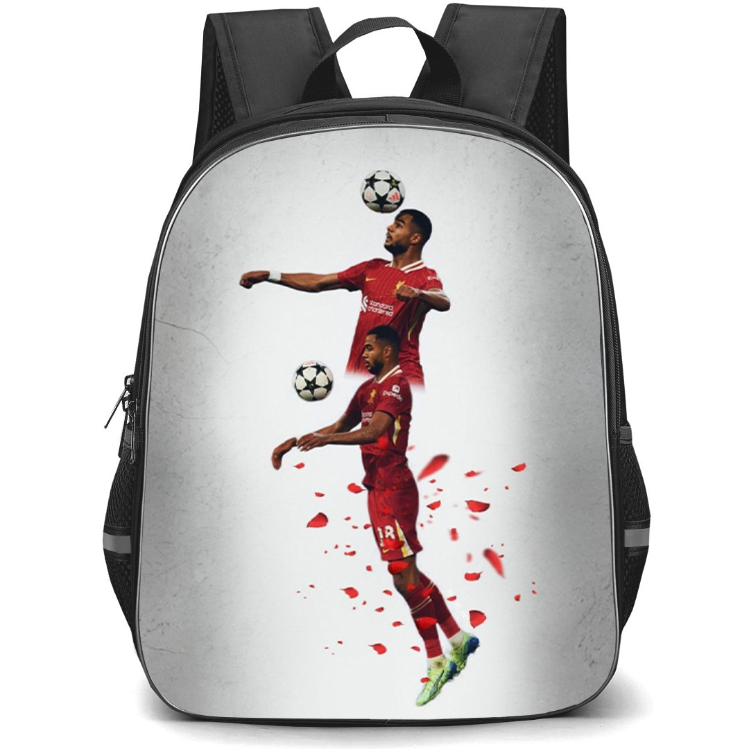 Cody Gakpo Backpack StudentPack - Cody Gakpo Liverpool F.C. Header Graphic Art On Gray Background