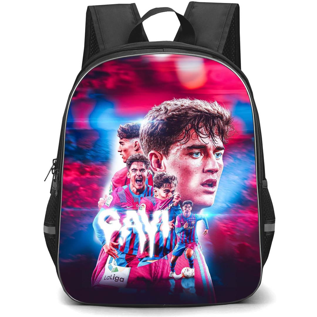 Pablo Gavi Backpack StudentPack - Pablo Gavi FC Barcelona Portrait On Graphic Art Background