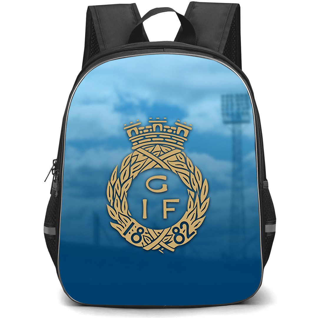 Gefle IF Backpack School Bag StudentPack - Gefle IF Logo On Blur Stadium Background Football Club