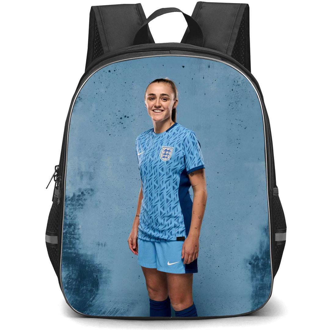Georgia Stanway Backpack StudentPack - Georgia Stanway England Women's National Football Smiling Portrait On Blue Background
