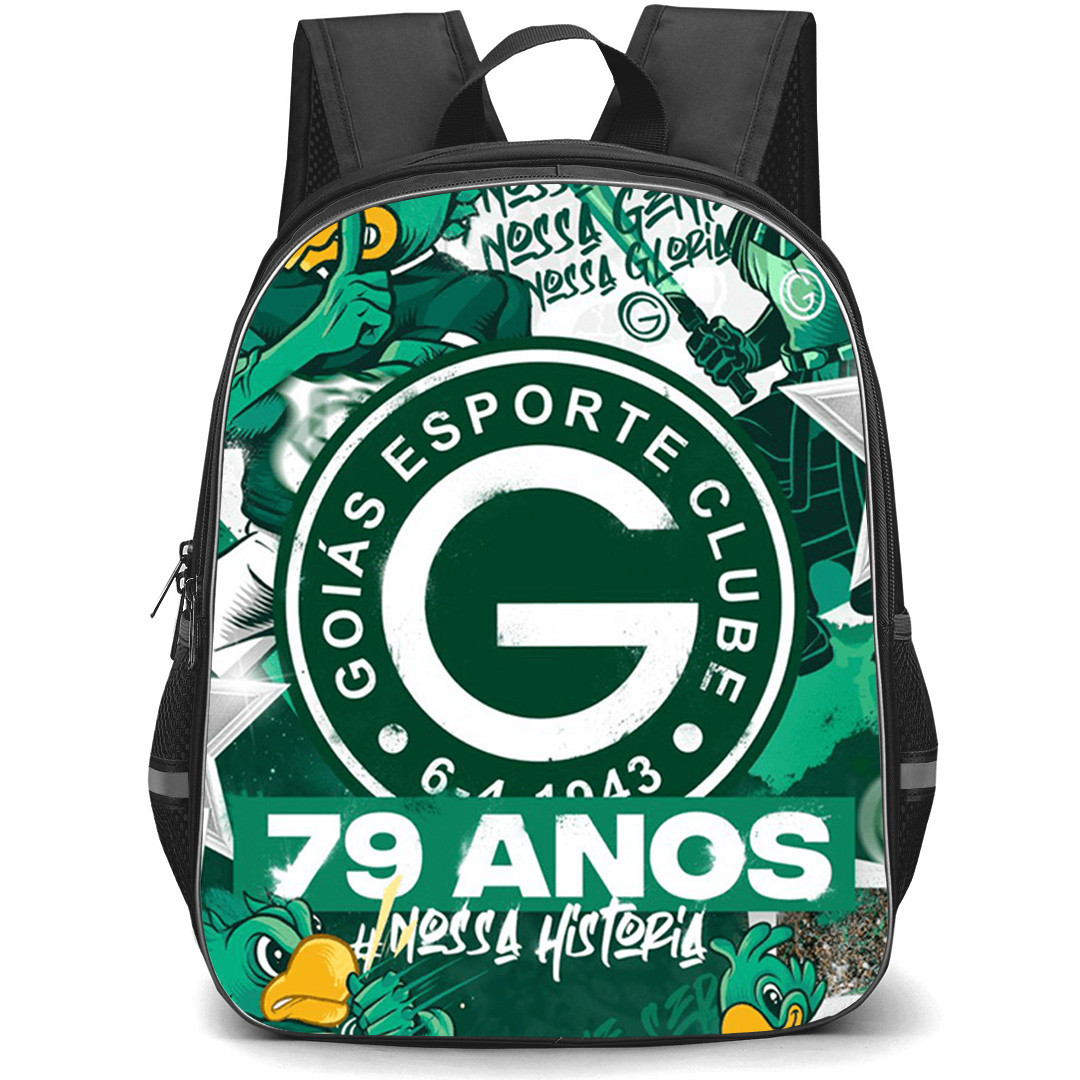 Goias Esporte Clube Backpack School Bag StudentPack - Goias Esporte Clube Logo with Green Comic Style Background