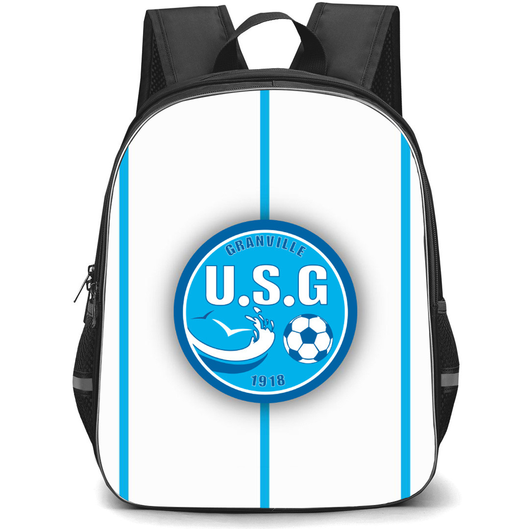 Granville Union Sportive Backpack School Bag StudentPack - Logo Sky Blue And White Background Football Club