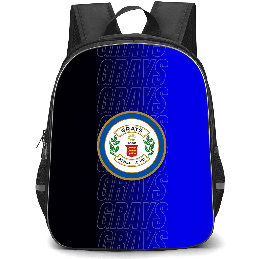 Grays Athletic Football Club Backpack School Bag StudentPack - Grays Athletic Football Club With Logo "Grays" Text Blue Background