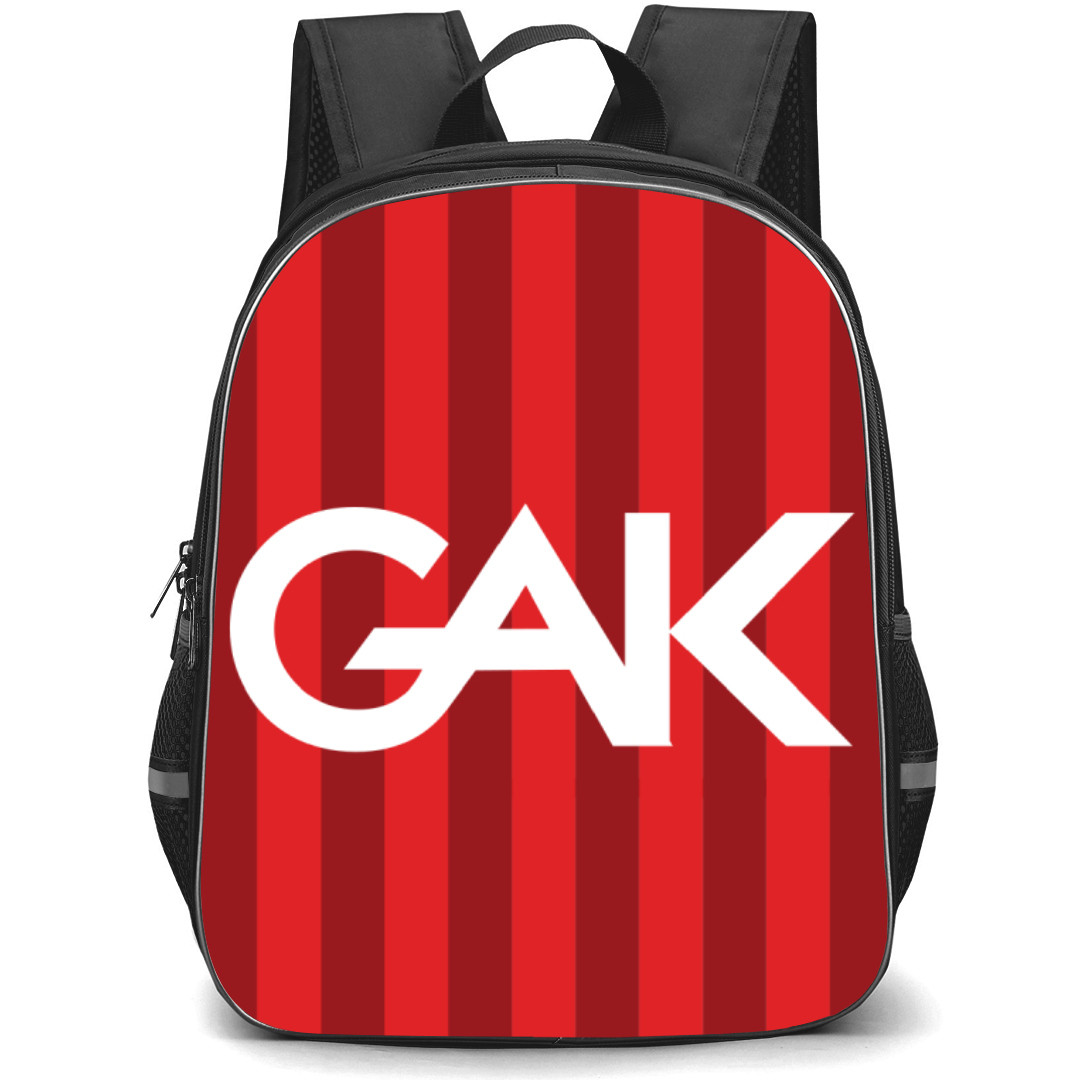 Grazer AK Backpack School Bag StudentPack - Wordmark In Red Stripe Background