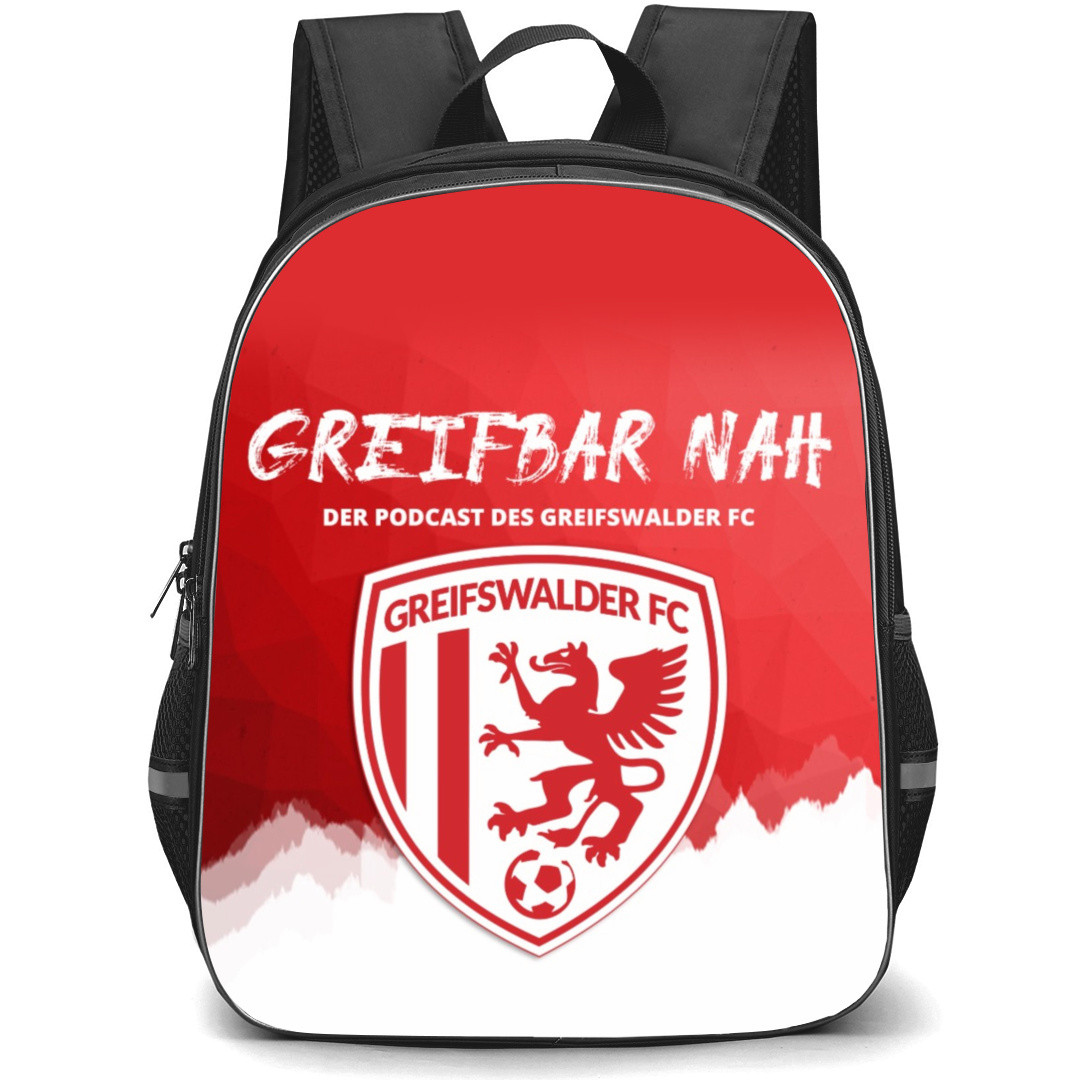 Greifswald FC Football Club Backpack School Bag StudentPack - Logo In Red And White Poster
