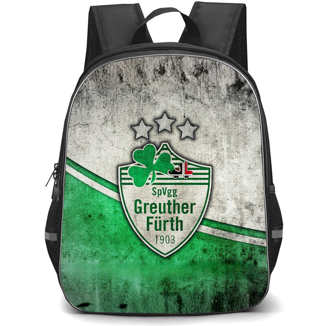 SpVgg Greuther F?rth Backpack School Bag StudentPack - Logo In Grunge Green And White Background Football Club