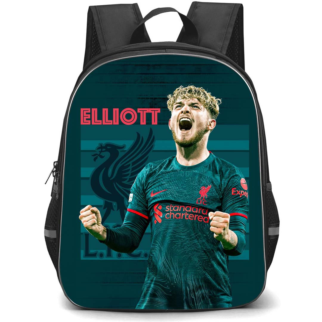 Harvey Elliott Backpack StudentPack - Harvey Elliott Liverpool F.C. Signature Celebration On Green Background