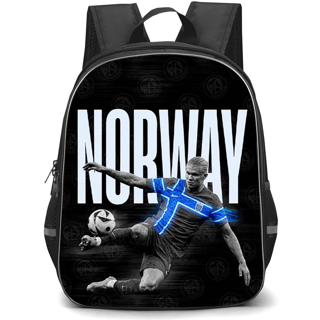 Erling Haaland Backpack School Bag StudentPack - Erling Haaland Norway National Team Nordic Glow Edition Poster