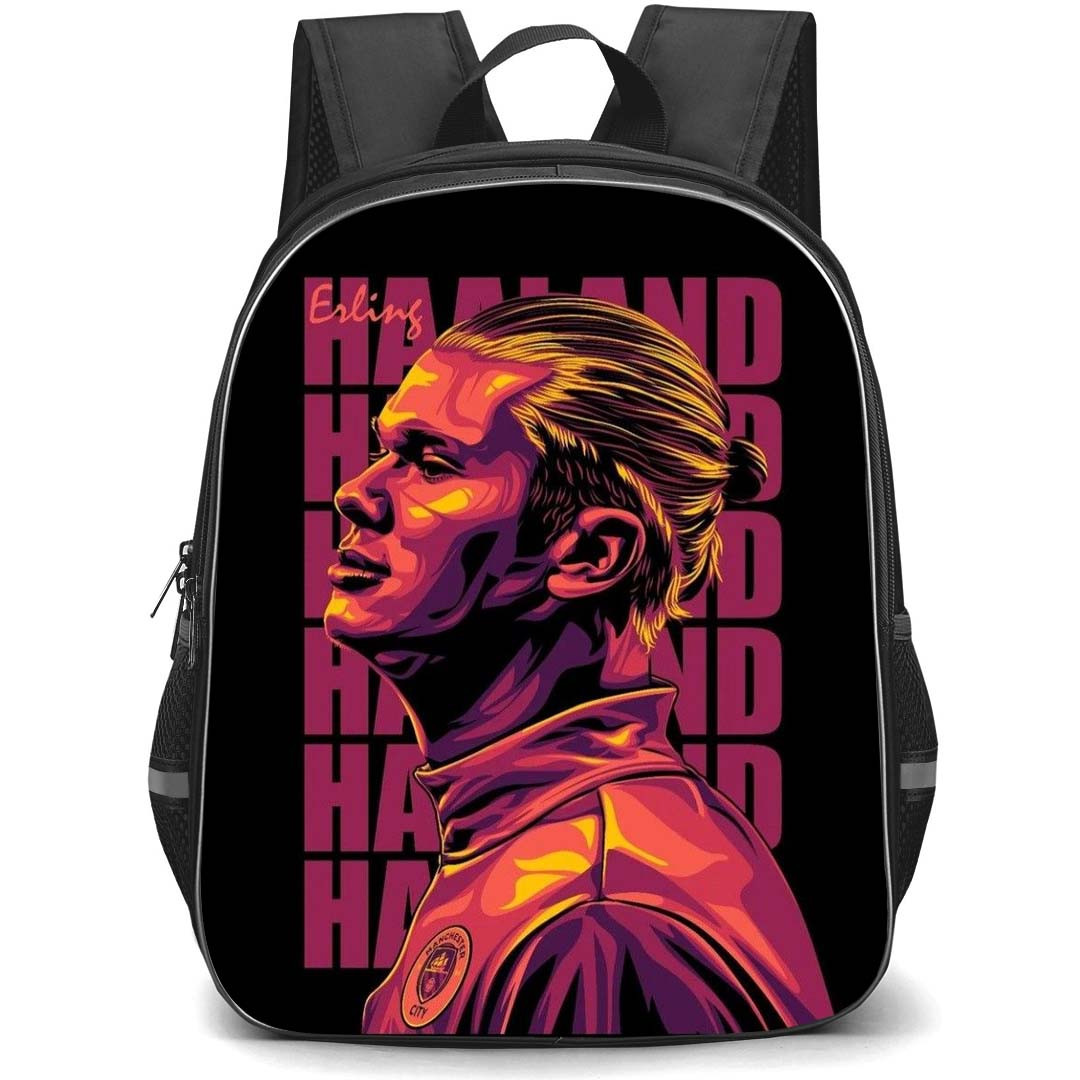 Erling Haaland Backpack StudentPack - Erling Haaland Side Portrait Pop Art