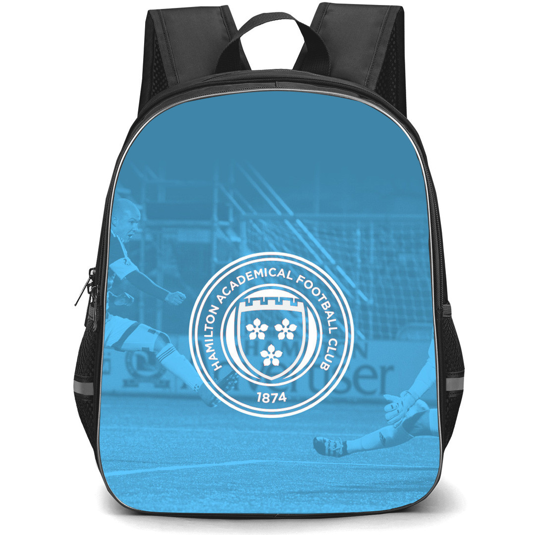 Hamilton Academical Backpack School Bag StudentPack - Logo In Blue Game Background Football Club
