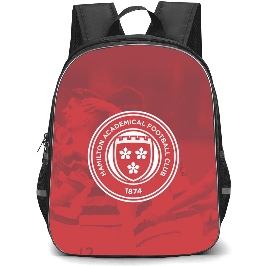 Hamilton Academical Backpack School Bag StudentPack - Logo Team In Red Background Football Club