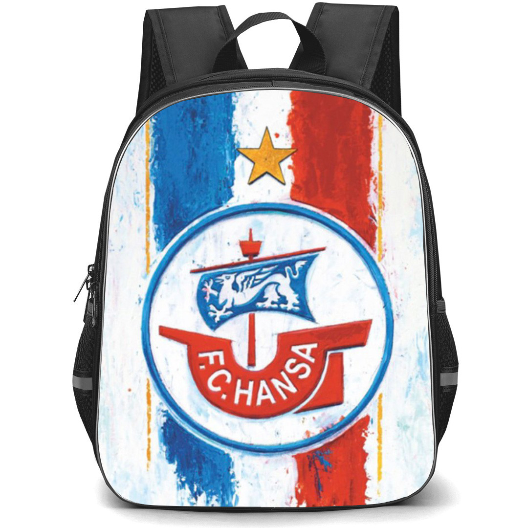 Hansa Rostock Backpack School Bag StudentPack - Logo In Flag Theme Poster Football Club