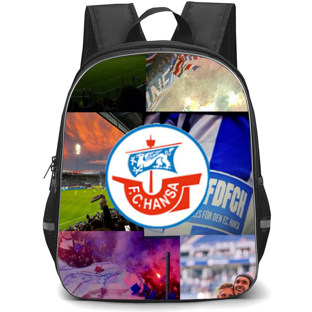Hansa Rostock Backpack School Bag StudentPack - Logo Game Collage Poster Football Club