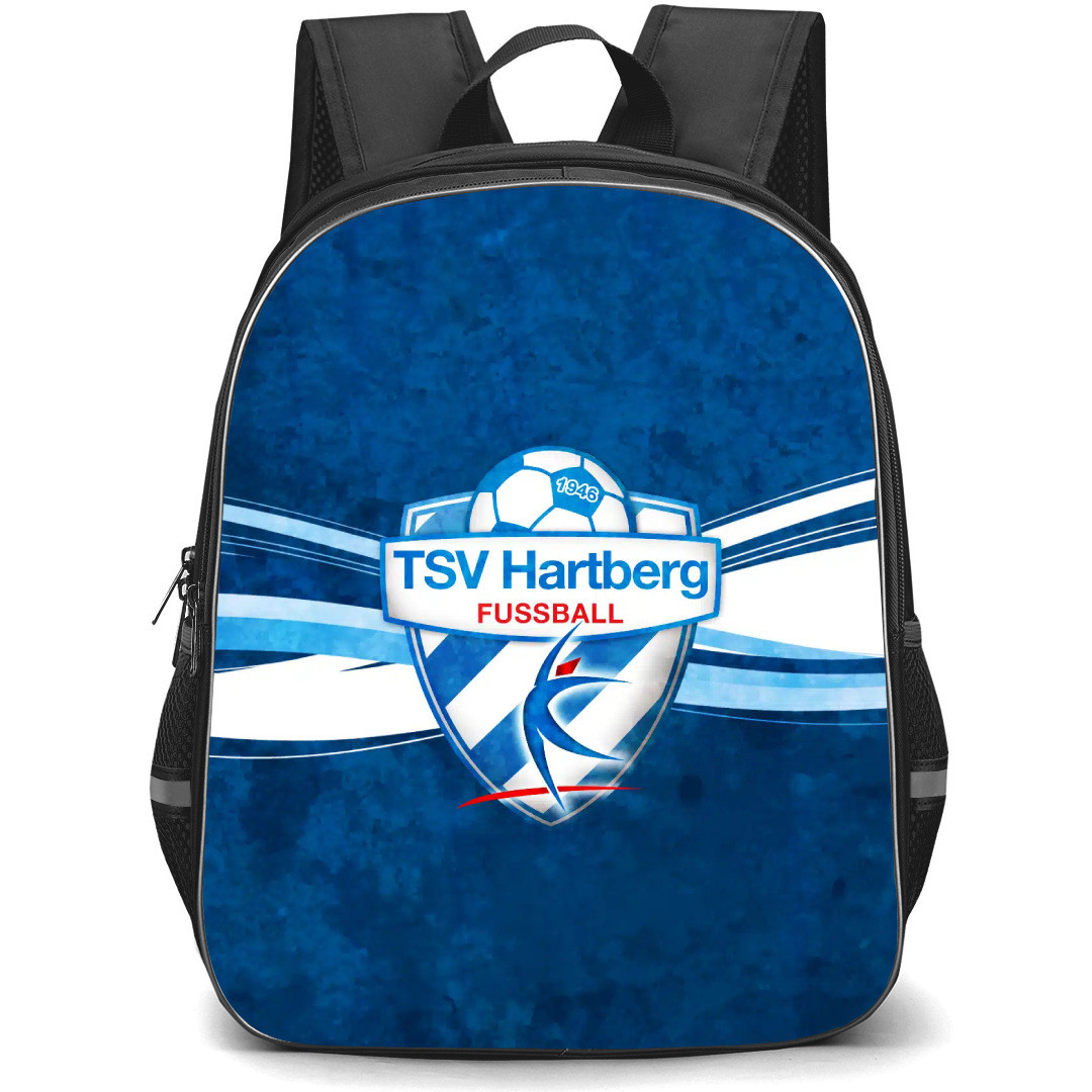 TSV Hartberg Backpack School Bag StudentPack - Logo In Blue Grunge Background