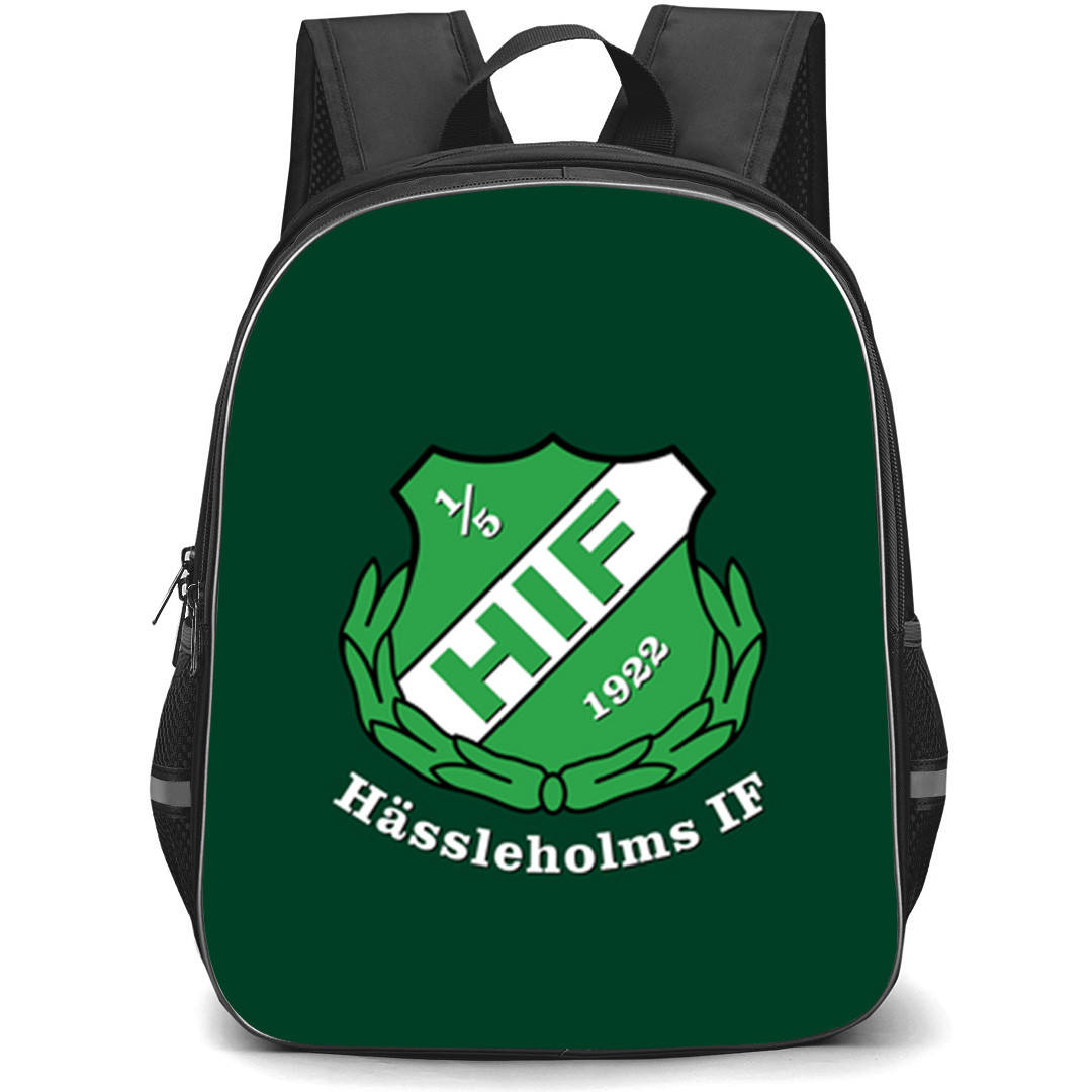 Hassleholms IF Backpack School Bag StudentPack - Hassleholms IF Logo On Green Background Football Club