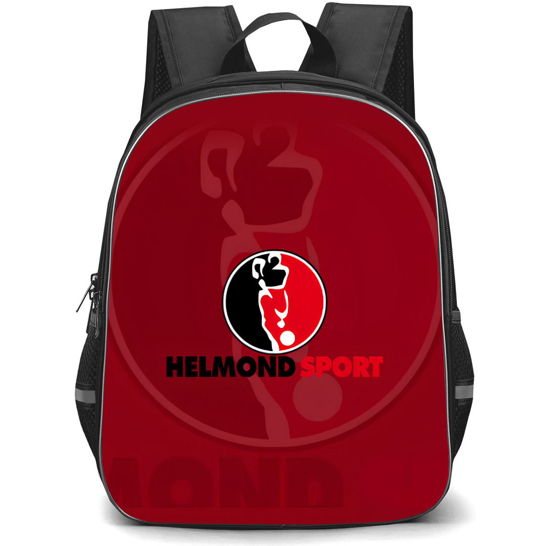 Helmond Sport Backpack School Bag StudentPack - Logo Overlay In Red Background Football Club